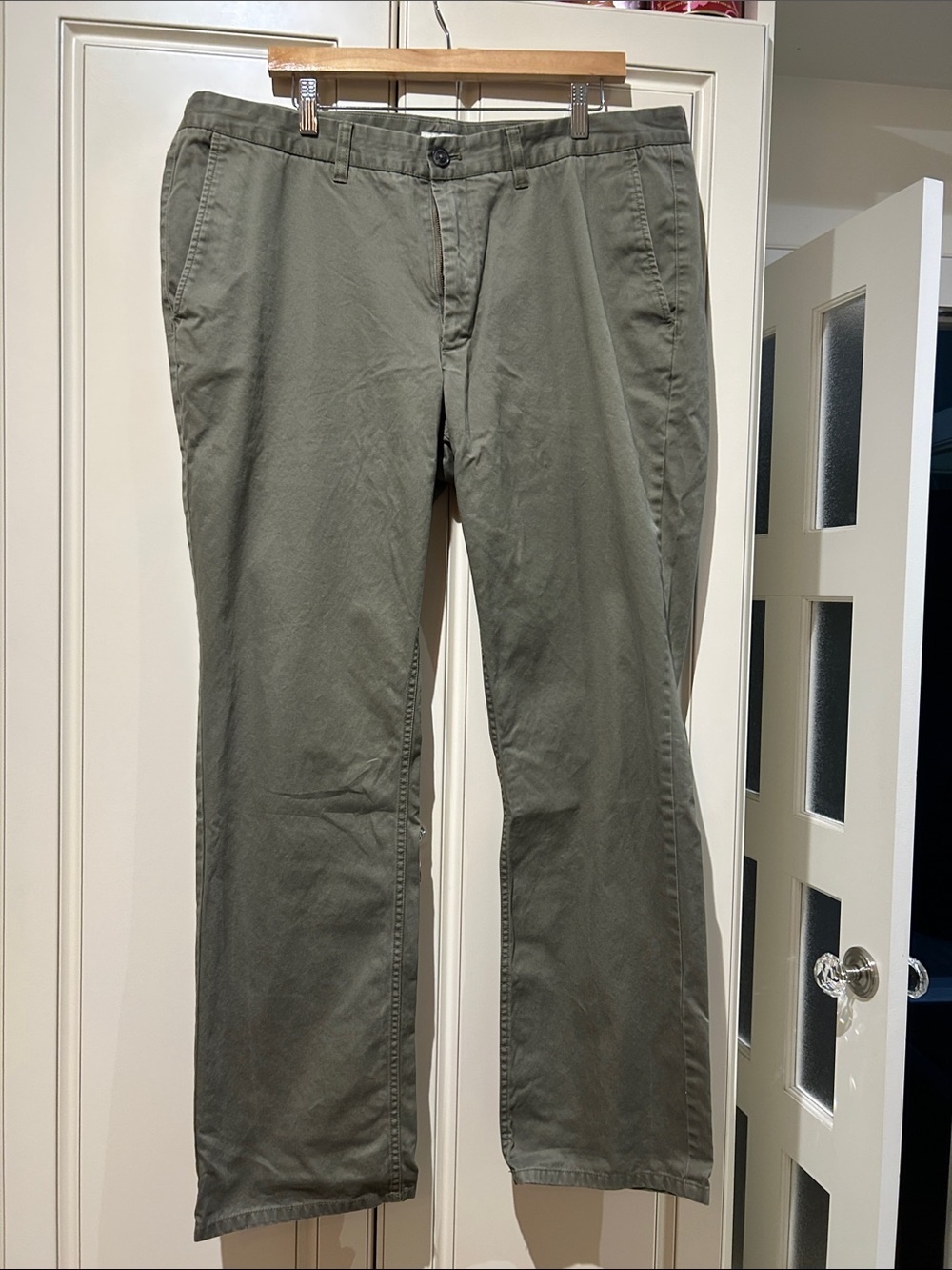 Hawker Rye Men's Olive Chino Pants - Classic Slim Fit 40/32